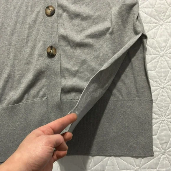 Massimo Dutti silk and cotton longline cardigan grey size XS New - Picture 6 of 8